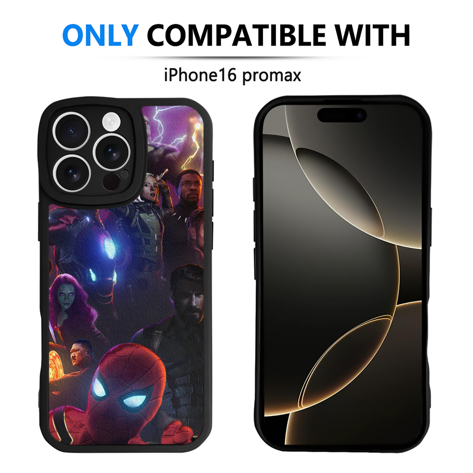 （画像用） アベンジャーズ The Avengers 【iPhone 16シリーズ対応】シリコンスマホケース（レザー調） 材質：シリコン